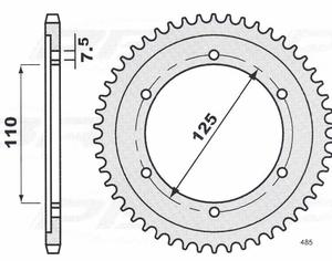 Couronne Fantic 125 strada sport, 46 dts,428