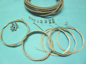 Lot de cables, gaine GRISE, butées, serre-cables pour Mobylette