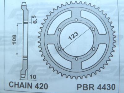 Couronne Derbi / Peugeot 52 dts,420