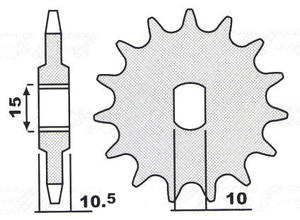 Pignon MINARELLI P6 14dts, 428 18NC 49,9cc