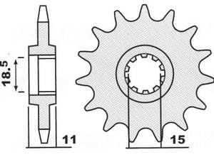 Pignon MINARELLI K6 428 12,13,14 dents renforcé,fantic