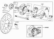 Axe de roue d10 (L=168mm) Motobécane arrière nu