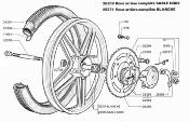 Axe de roue d10/12 (L=172mm) Motobécane arrière NU GRIMECA